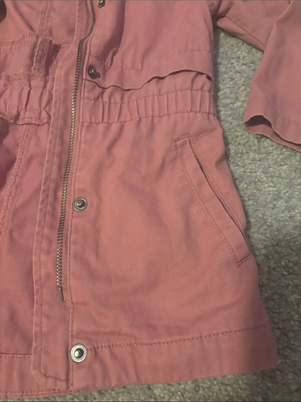 C&C California Girls' Hooded Utility Jacket - Dusty Rose 3T